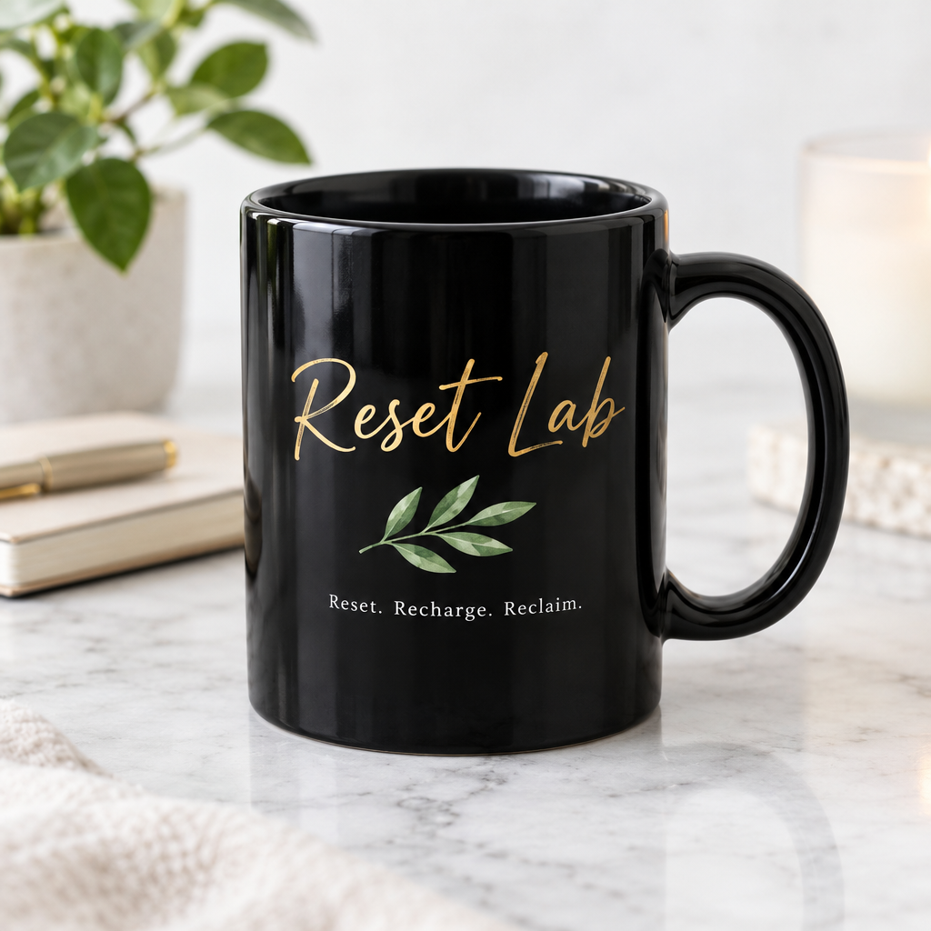 Reset Lab Black Mug Mockup